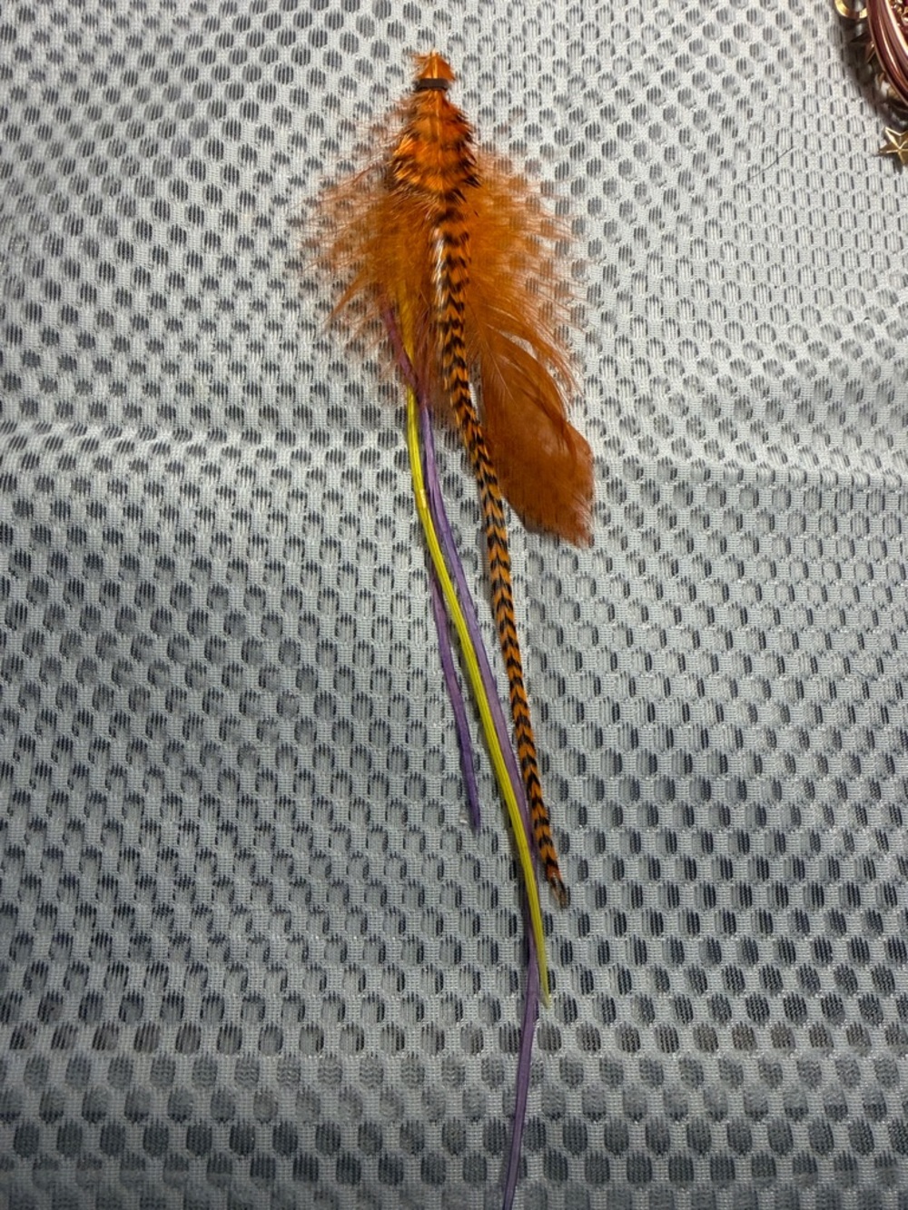 Feather Hair Extension - Orange Accent
